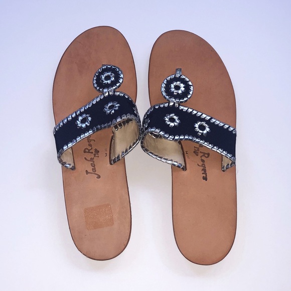 JACK ROGERS BOATING JACK SANDAL NAVY & SILVER  11 - Picture 10 of 10